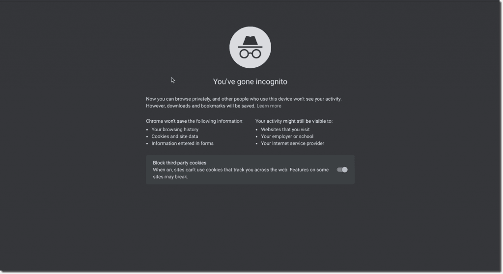 incognito mode chrome